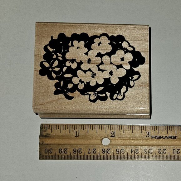 NEW 2 JRL Design Flowers Hydrangea Blossoms S467 Rubber Stamp Lot NEVER USED - Picture 2 of 7